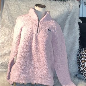 Pink quarter zip Sherpa